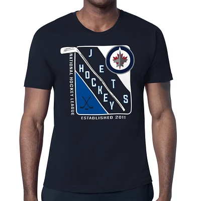 Men's Starter Navy Winnipeg Jets Shield Graphic T-Shirt