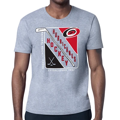 Men's Starter Heather Gray Carolina Hurricanes Shield Graphic T-Shirt