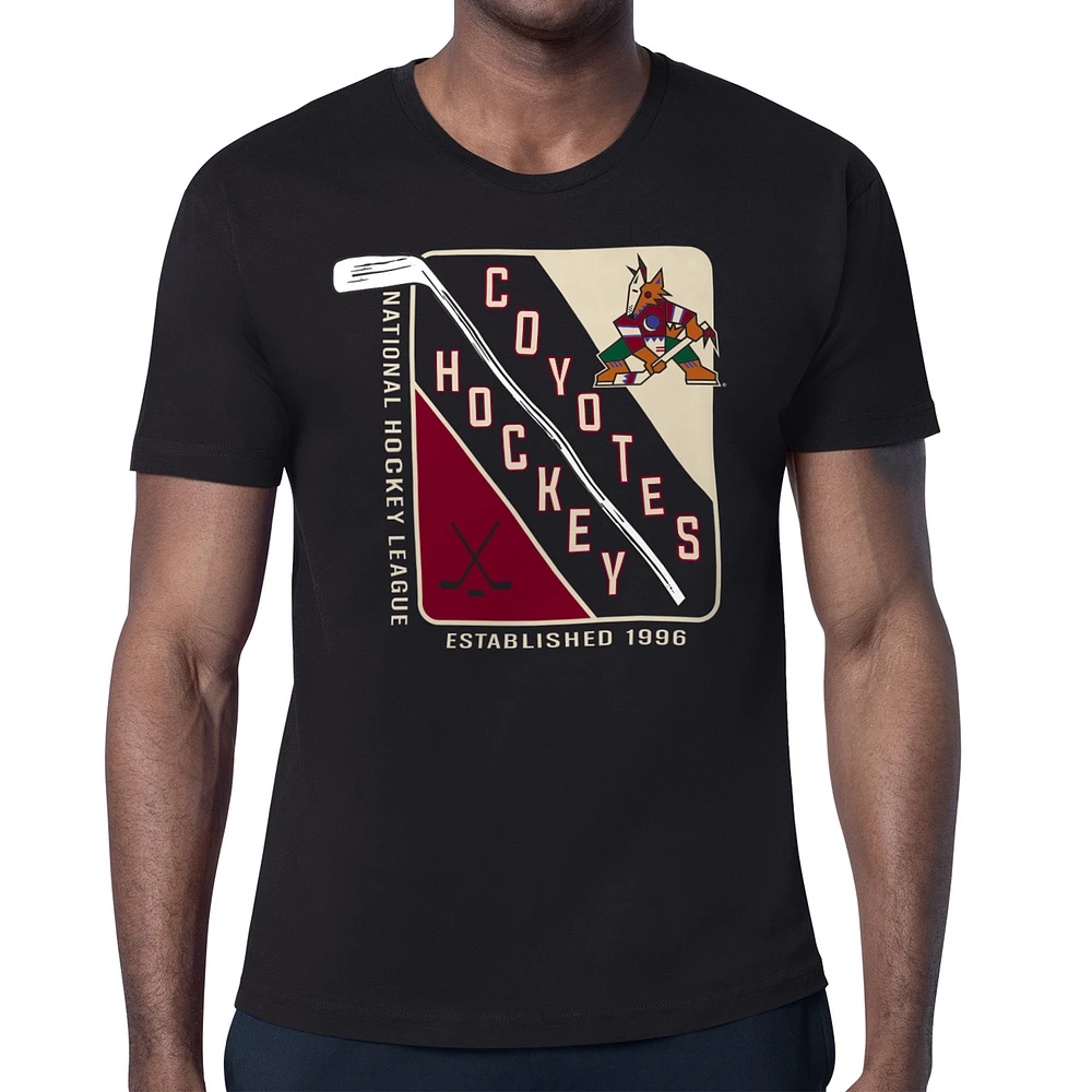 Men's Starter Black Arizona Coyotes Shield Graphic T-Shirt
