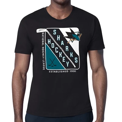 Men's Starter Black San Jose Sharks Shield Graphic T-Shirt