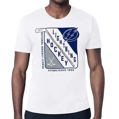 Men's Starter White Tampa Bay Lightning Shield Graphic T-Shirt