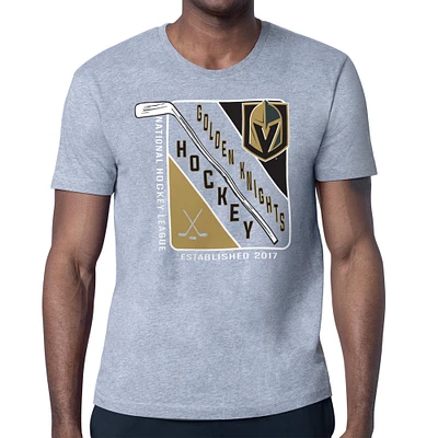 Men's Starter Heather Gray Vegas Golden Knights Shield Graphic T-Shirt