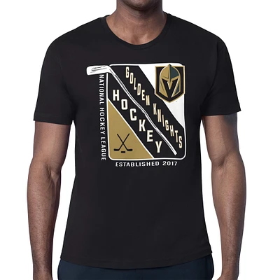 Men's Starter Black Vegas Golden Knights Shield Graphic T-Shirt