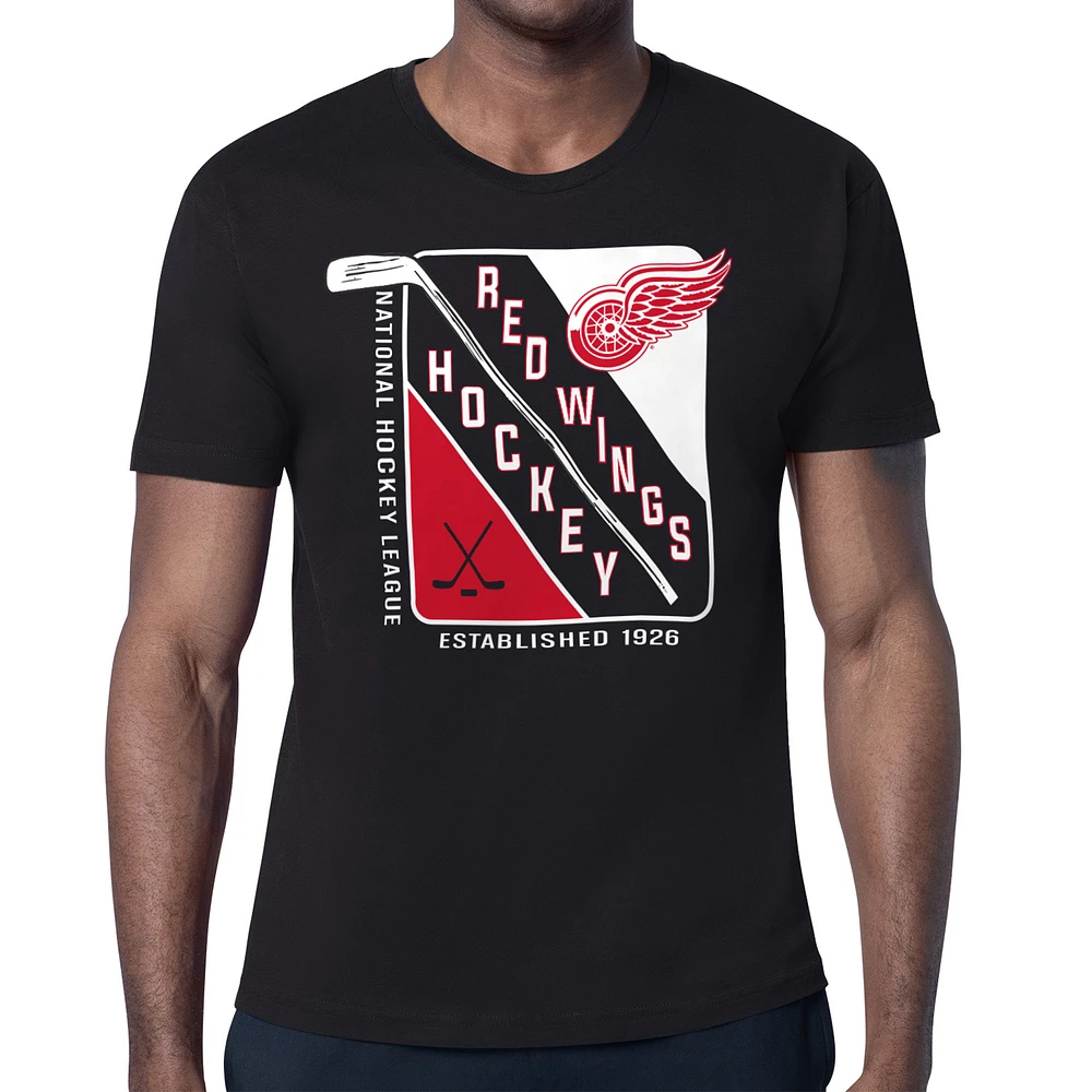 Men's Starter Black Detroit Red Wings Shield Graphic T-Shirt