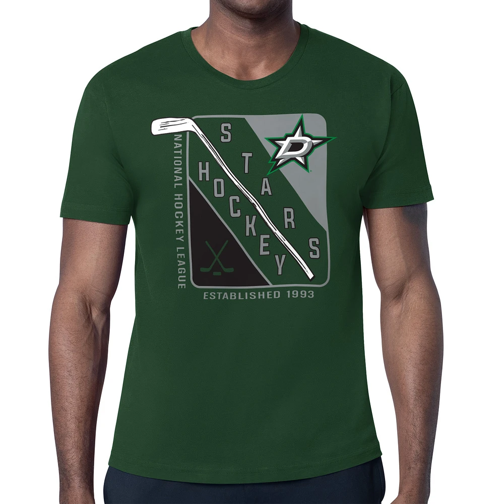 Men's Starter Green Dallas Stars Shield Graphic T-Shirt