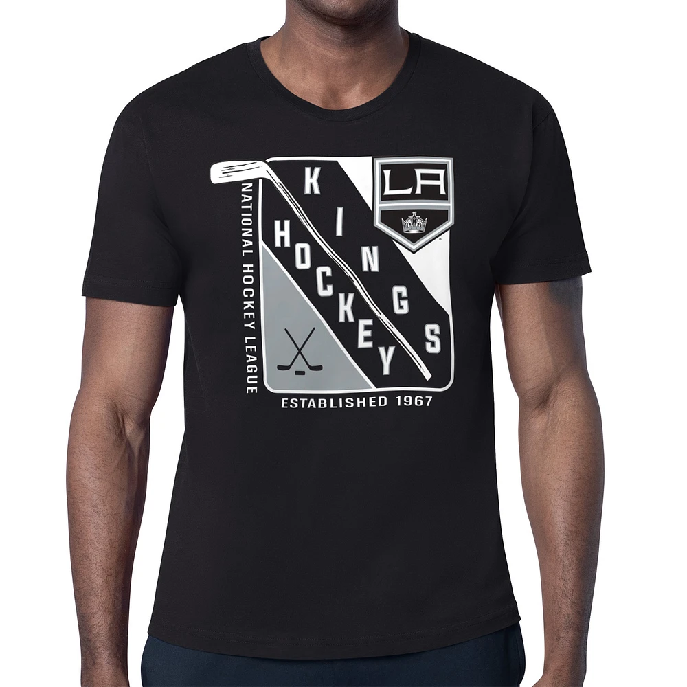 Men's Starter Black Los Angeles Kings Shield Graphic T-Shirt