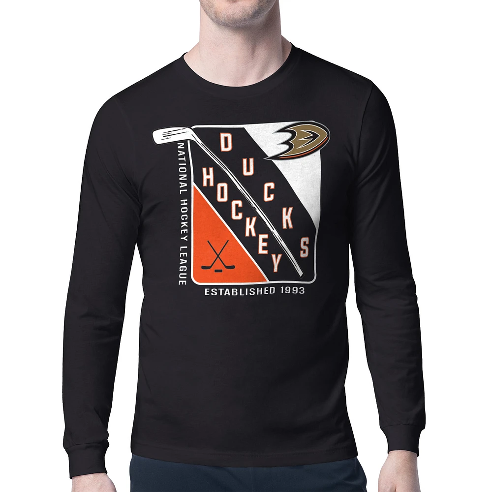 Men's Starter Anaheim Ducks Shield Long Sleeve Graphic T-Shirt