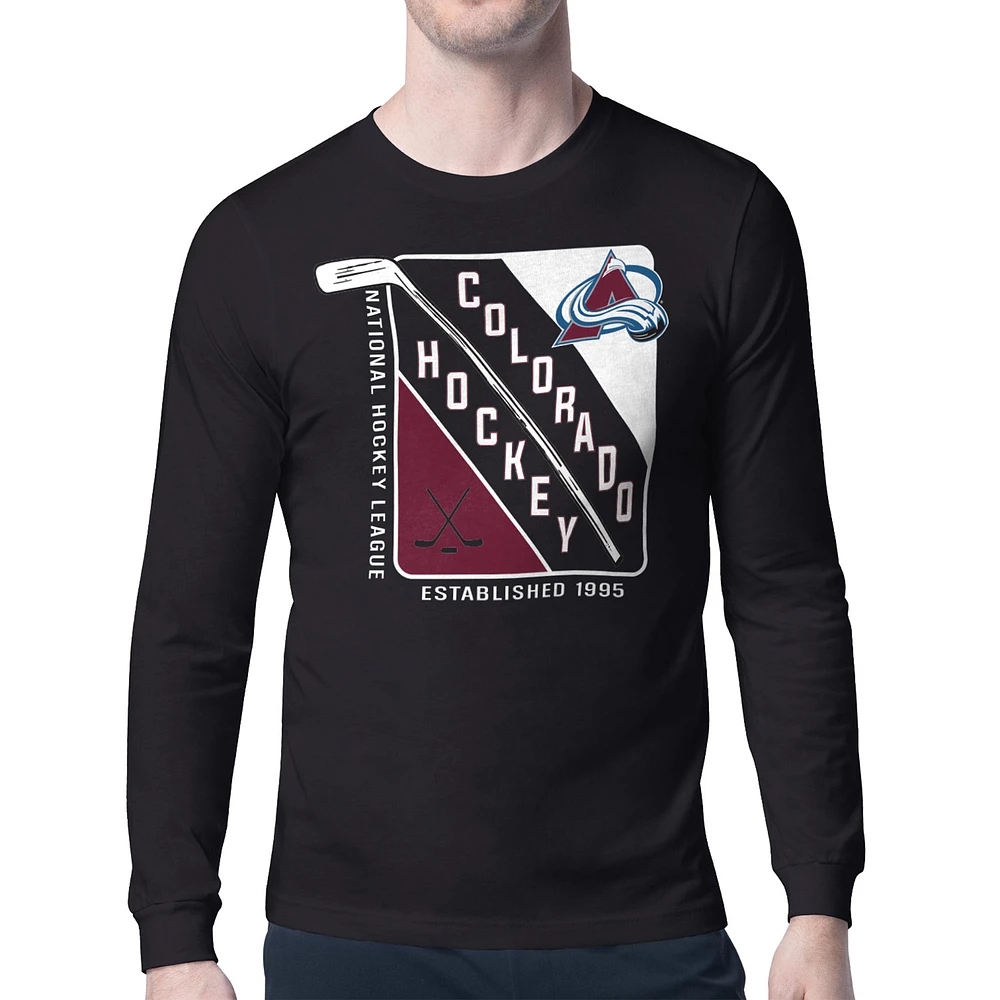 Men's Starter Colorado Avalanche Shield Long Sleeve Graphic T-Shirt
