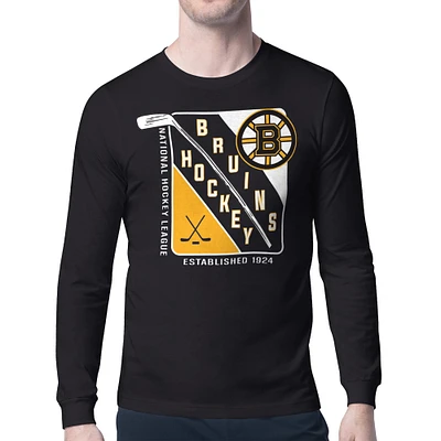Men's Starter Boston Bruins Shield Long Sleeve Graphic T-Shirt