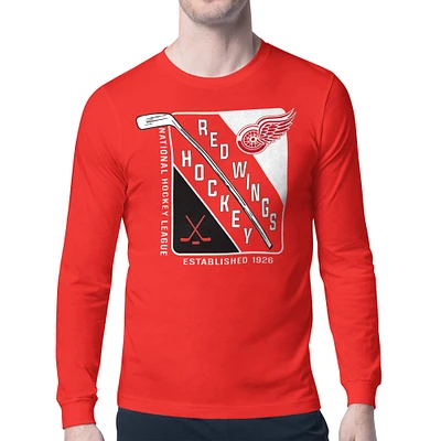 Men's Starter Detroit Red Wings Shield Long Sleeve Graphic T-Shirt