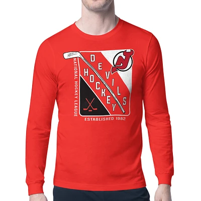 Men's Starter New Jersey Devils Shield Long Sleeve Graphic T-Shirt