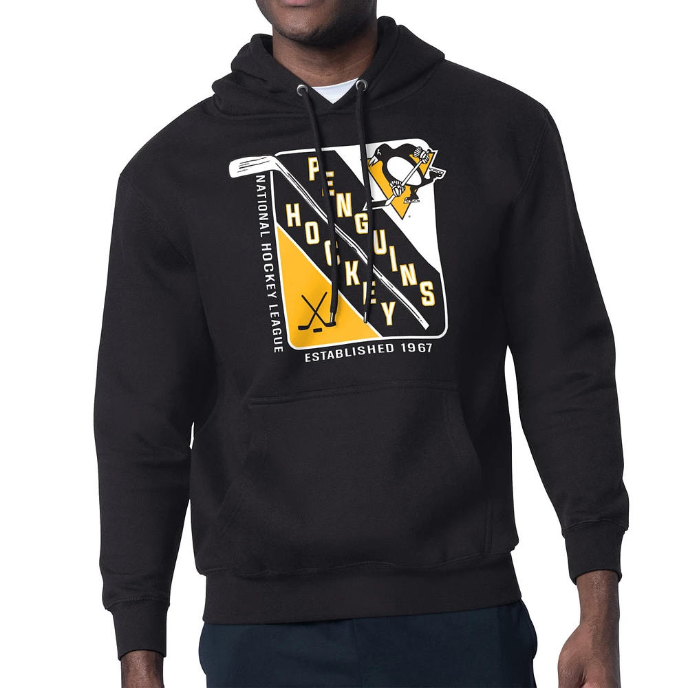 Men's Starter Pittsburgh Penguins Shield Logo Pullover Hoodie