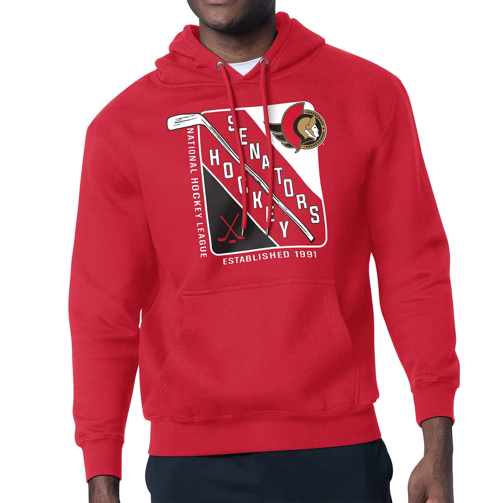Men's Starter Ottawa Senators Shield Logo Pullover Hoodie