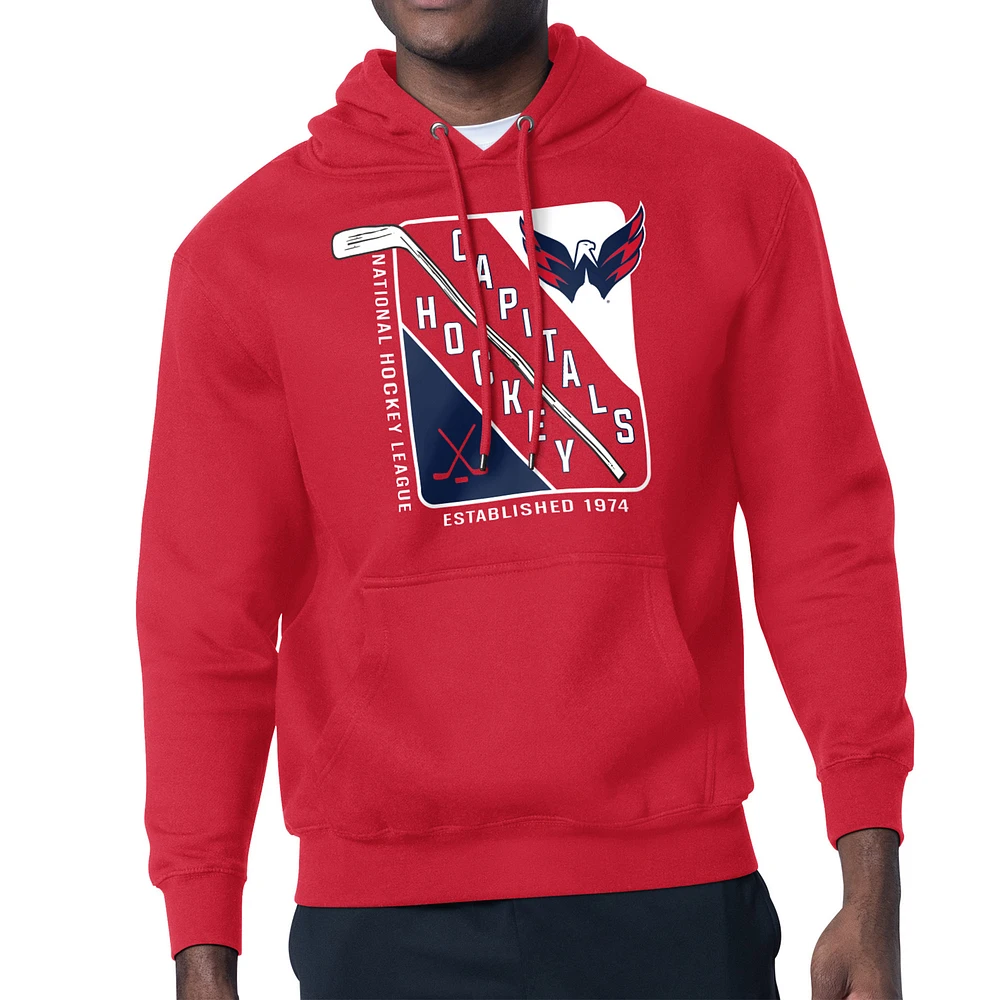 Men's Starter Washington Capitals Shield Logo Pullover Hoodie