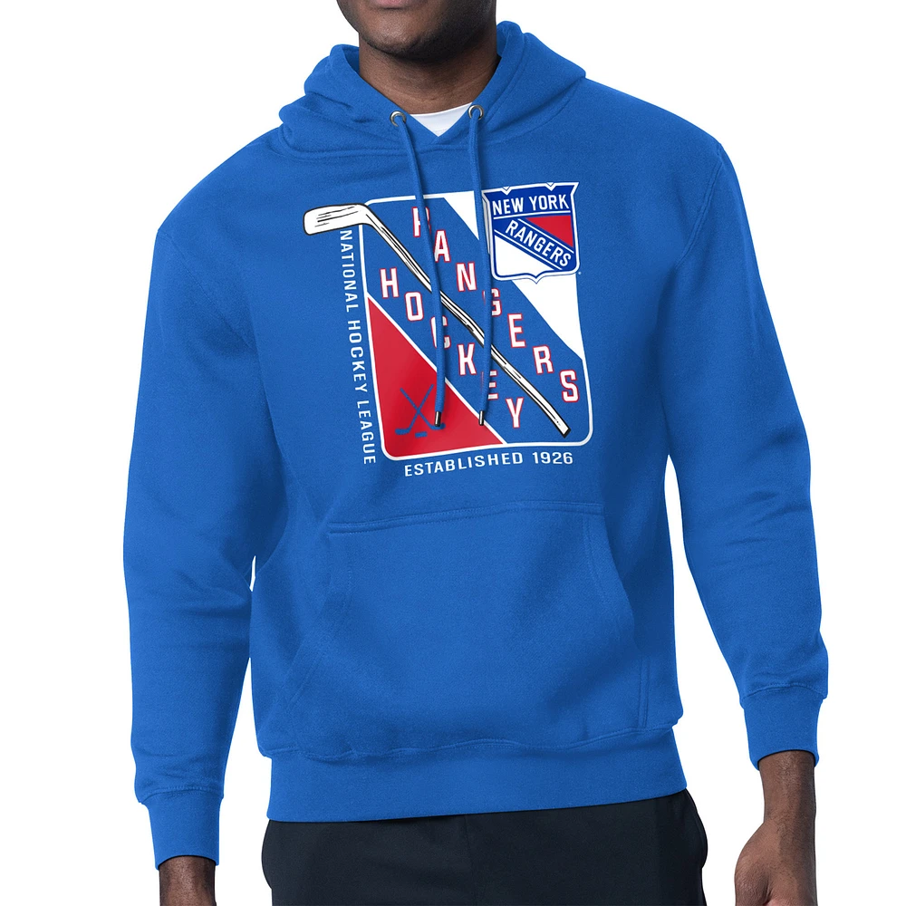 Men's Starter New York Rangers Shield Logo Pullover Hoodie