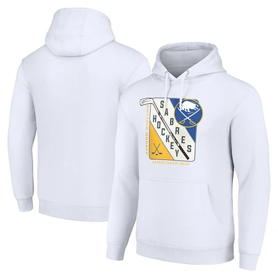 Men's Starter White Buffalo Sabres Shield Logo Pullover Hoodie