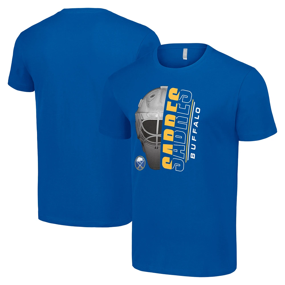 Men's Starter Royal Buffalo Sabres Half Helmet Logo T-Shirt