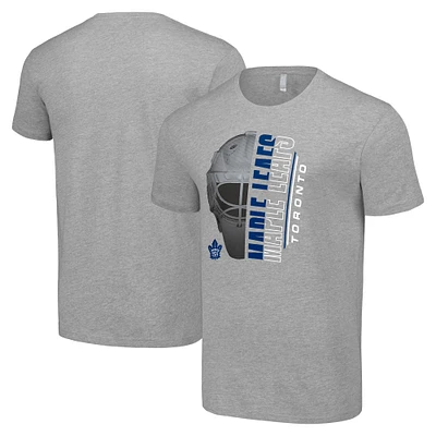 Men's Starter Heather Gray Toronto Maple Leafs Half Helmet Logo T-Shirt