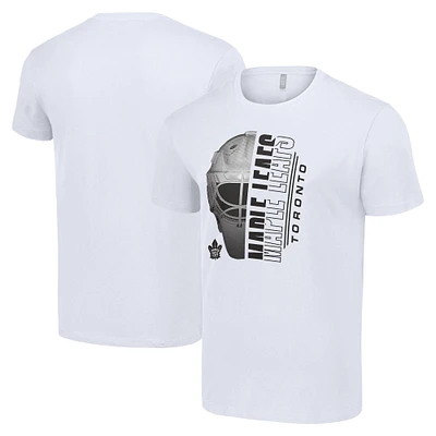 Men's Starter White Toronto Maple Leafs Half Helmet Logo T-Shirt