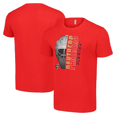 Men's Starter Red Florida Panthers Half Helmet Logo T-Shirt