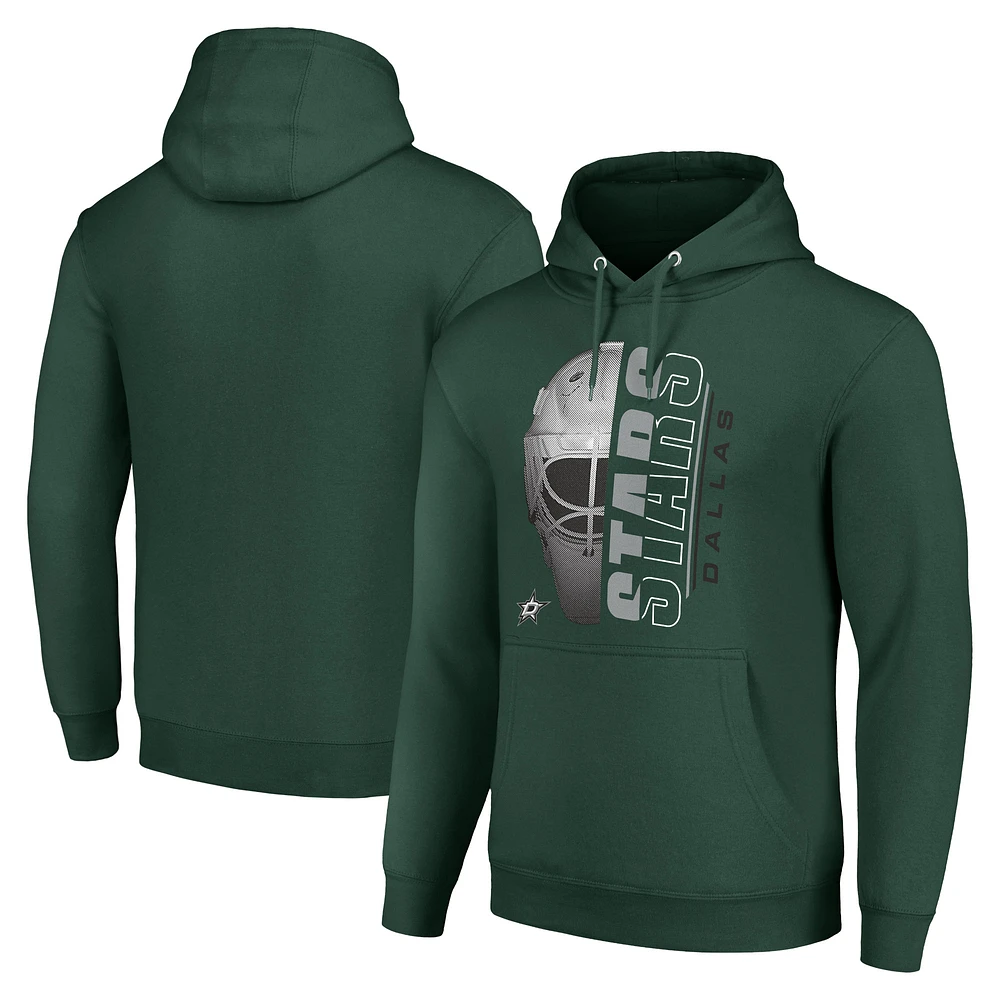 Men's Starter Dallas Stars Half Helmet Fleece Pullover Hoodie