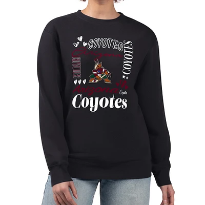 Women's G-III 4Her by Carl Banks Arizona Coyotes Collage Graphic Fleece Long Sleeve Pullover Sweatshirt