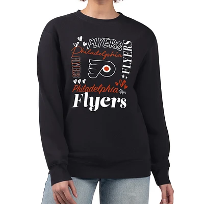 Women's G-III 4Her by Carl Banks Philadelphia Flyers Collage Graphic Fleece Long Sleeve Pullover Sweatshirt
