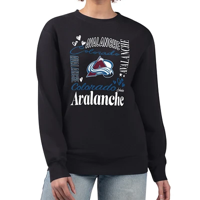 Women's G-III 4Her by Carl Banks Colorado Avalanche Collage Graphic Fleece Long Sleeve Pullover Sweatshirt