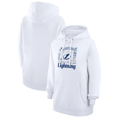 Women's G-III 4Her by Carl Banks White Tampa Bay Lightning Collage Team Graphic Tri-Blend Fleece Pullover Hoodie