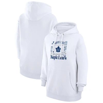 Women's G-III 4Her by Carl Banks White Toronto Maple Leafs Collage Team Graphic Tri-Blend Fleece Pullover Hoodie