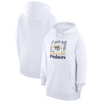 Women's G-III 4Her by Carl Banks White Nashville Predators Collage Team Graphic Tri-Blend Fleece Pullover Hoodie