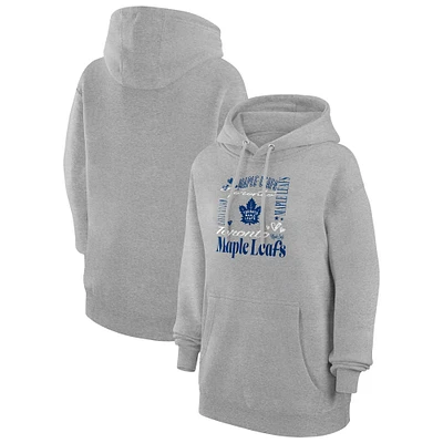 Women's G-III 4Her by Carl Banks Heather Gray Toronto Maple Leafs Collage Team Graphic Tri-Blend Fleece Pullover Hoodie