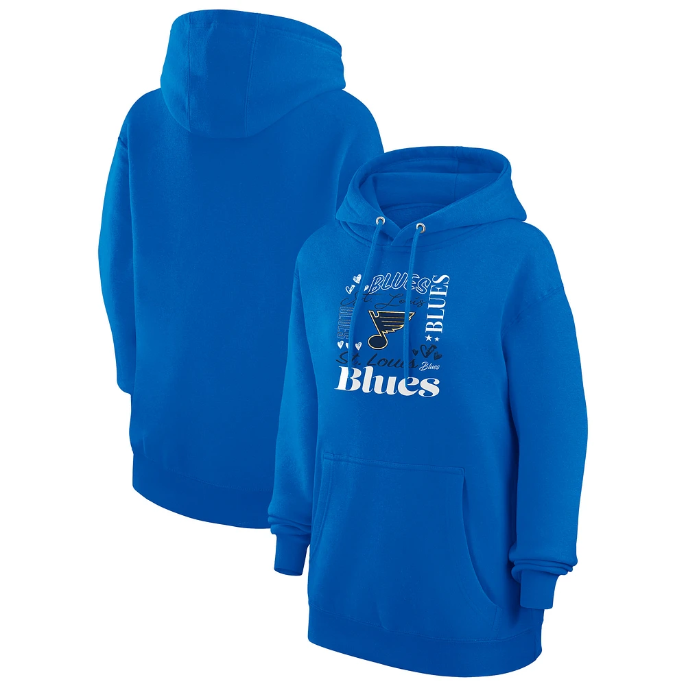 Women's G-III 4Her by Carl Banks St. Louis Blues Collage Team Graphic Tri-Blend Fleece Pullover Hoodie