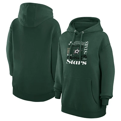 Women's G-III 4Her by Carl Banks Olive Dallas Stars Collage Team Graphic Tri-Blend Fleece Pullover Hoodie