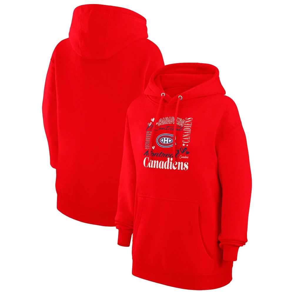 Women's G-III 4Her by Carl Banks Montreal Canadiens Collage Team Graphic Tri-Blend Fleece Pullover Hoodie