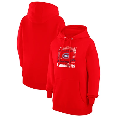 Women's G-III 4Her by Carl Banks Montreal Canadiens Collage Team Graphic Tri-Blend Fleece Pullover Hoodie