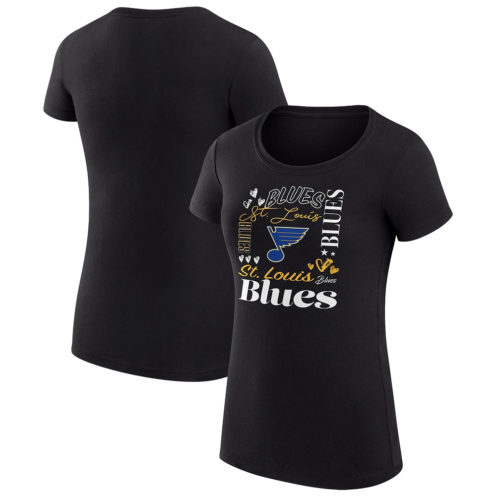 Women's G-III 4Her by Carl Banks St. Louis Blues Super-Slim Fit Lightweight Collage Team Graphic T-Shirt