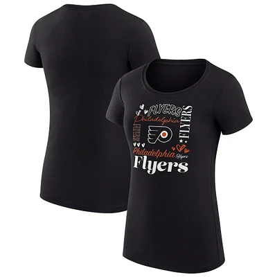 Women's G-III 4Her by Carl Banks Philadelphia Flyers Super-Slim Fit Lightweight Collage Team Graphic T-Shirt