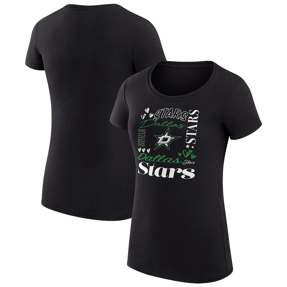 Women's G-III 4Her by Carl Banks Dallas Stars Super-Slim Fit Lightweight Collage Team Graphic T-Shirt