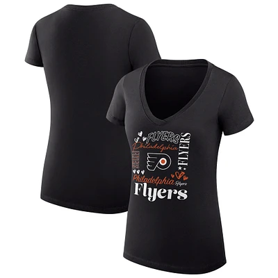 Women's G-III 4Her by Carl Banks Philadelphia Flyers Super-Slim Fit Lightweight Collage Team Graphic T-Shirt