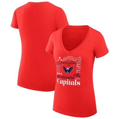 Women's G-III 4Her by Carl Banks Washington Capitals Super-Slim Fit Lightweight Collage Team Graphic T-Shirt