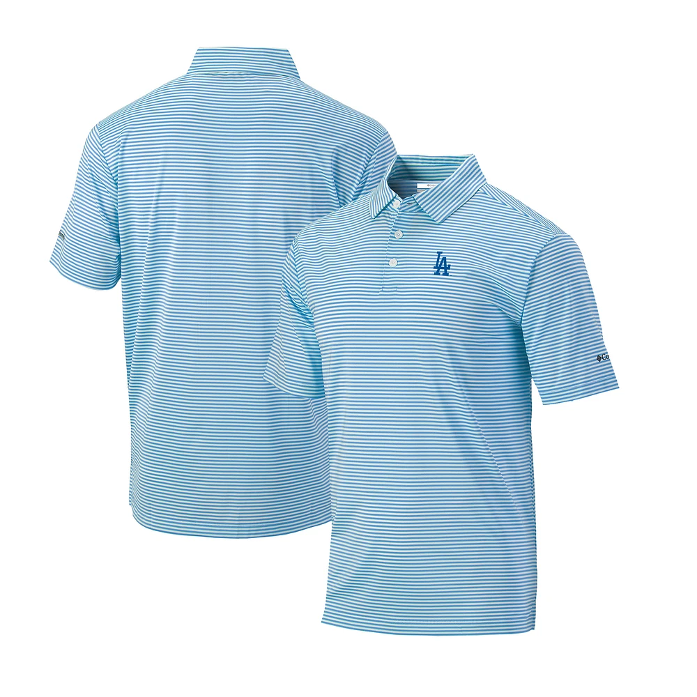 Men's Columbia White Los Angeles Dodgers Cooperstown Collection Omni-Wick Club Invite Polo