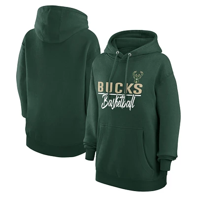 Women's G-III 4Her by Carl Banks Hunter Green Milwaukee Bucks Graphics Fleece Pullover Hoodie