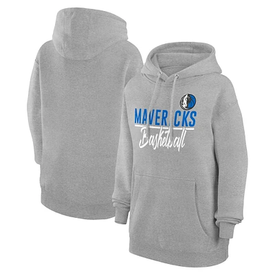 Women's G-III 4Her by Carl Banks Heather Gray Dallas Mavericks Graphics Fleece Pullover Hoodie