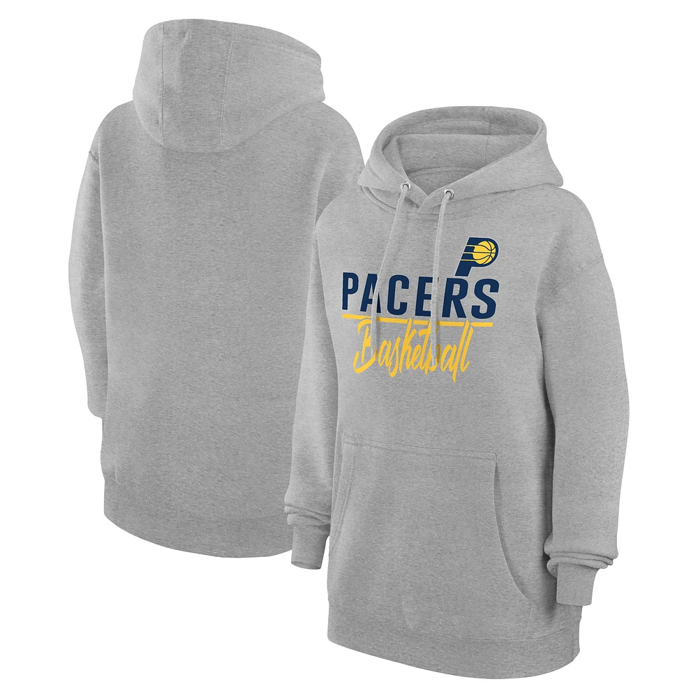 Women's G-III 4Her by Carl Banks Heather Gray Indiana Pacers Graphics Fleece Pullover Hoodie