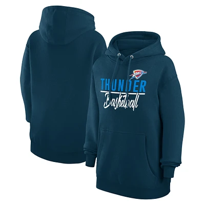Women's G-III 4Her by Carl Banks Navy Oklahoma City Thunder Graphics Fleece Pullover Hoodie