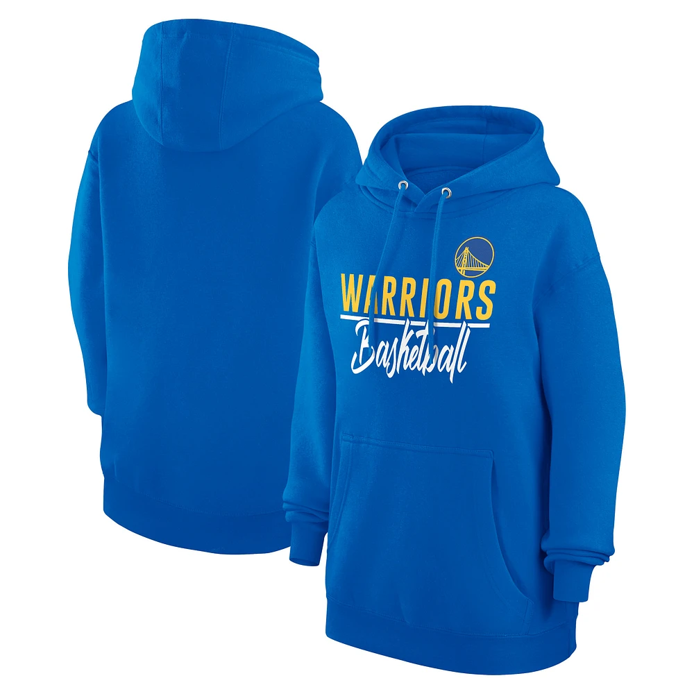 Women's G-III 4Her by Carl Banks Royal Golden State Warriors Graphics Fleece Pullover Hoodie