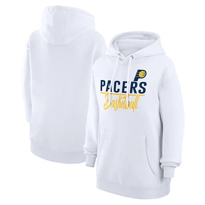Women's G-III 4Her by Carl Banks White Indiana Pacers Graphics Fleece Pullover Hoodie