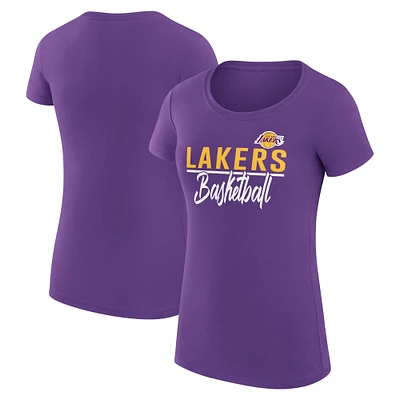 Women's G-III 4Her by Carl Banks Purple Los Angeles Lakers Super-Slim Fit Lightweight Team Sport V-Neck T-Shirt