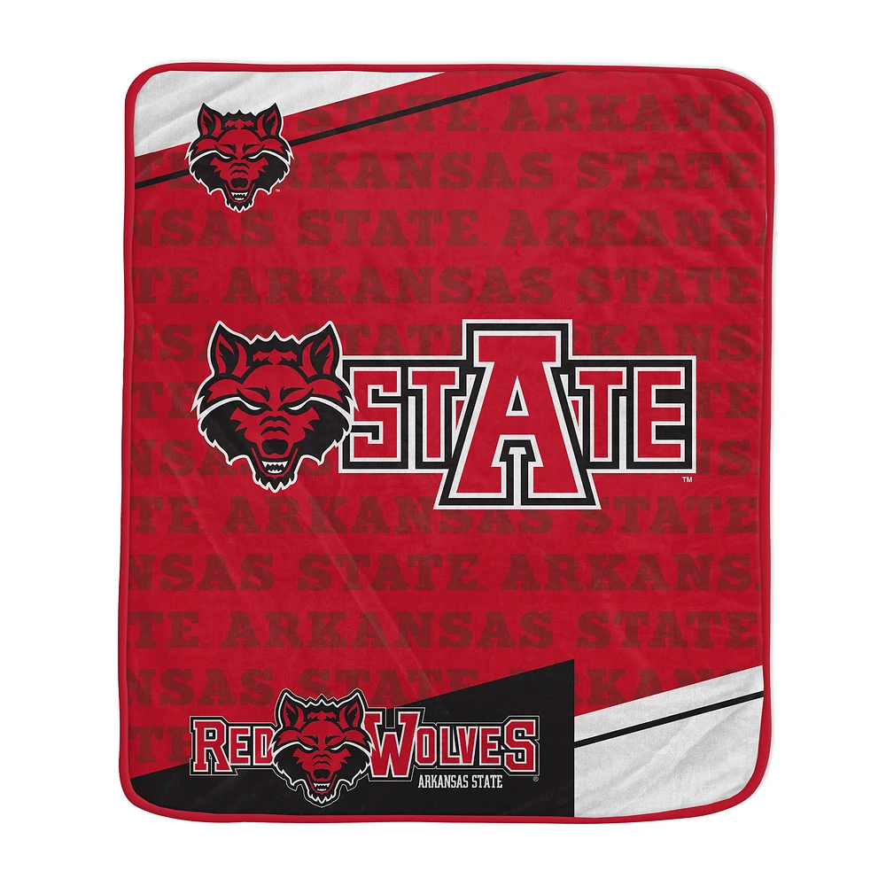 Pegasus Arkansas State Red Wolves 50" x 60" Diagonal Ghost Ultra Soft Blanket
